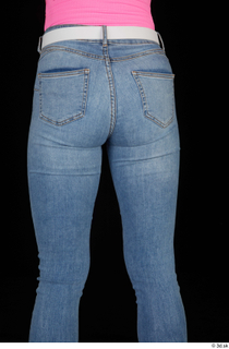Vinna Reed blue jeans casual dressed thigh white belt 0005.jpg